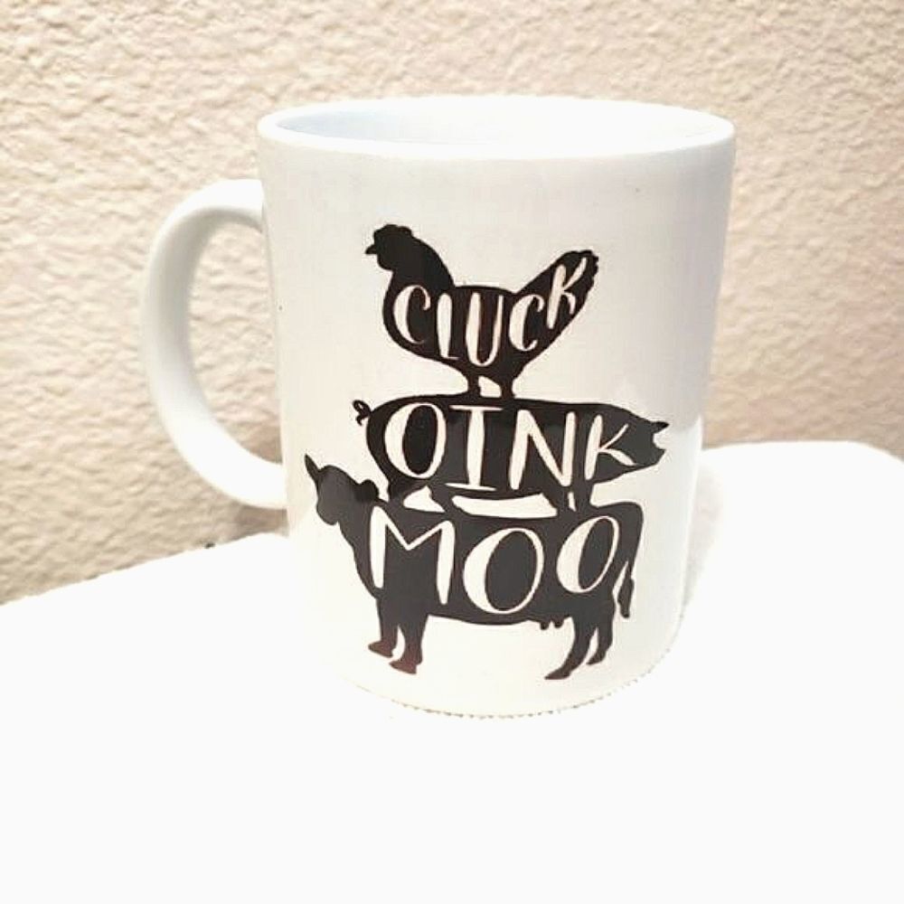 Coffee Mug, Cluck, oink, moo